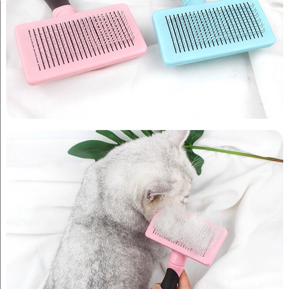 Pet grooming slicker brush- rectangle head- Pink - Picture 5 of 7